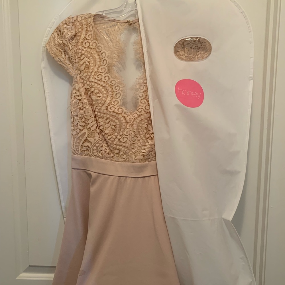 Embroidered Lace Bodice A-Line Dress